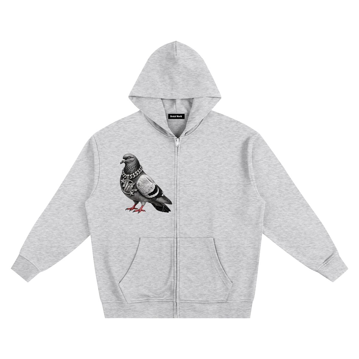BRUTAL WORLD Pigeon zip Hoodie