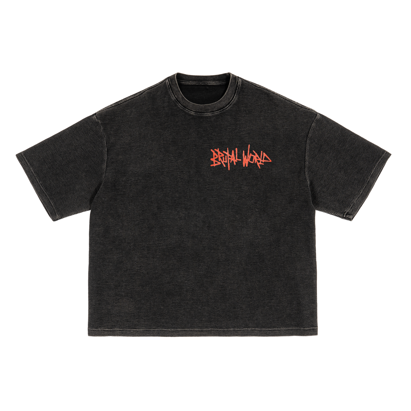Textured Waffle Washed Boxy T-Shirt